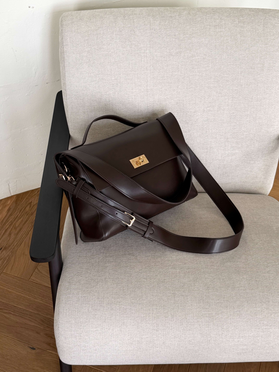 Містка сумка-шопер ТЕОНА шоколадна LEMAN LM4868-2